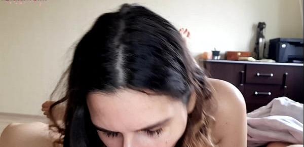  Neighbor Came to Visit and Have a Gorgeous Blowjob with Cum In Mouth